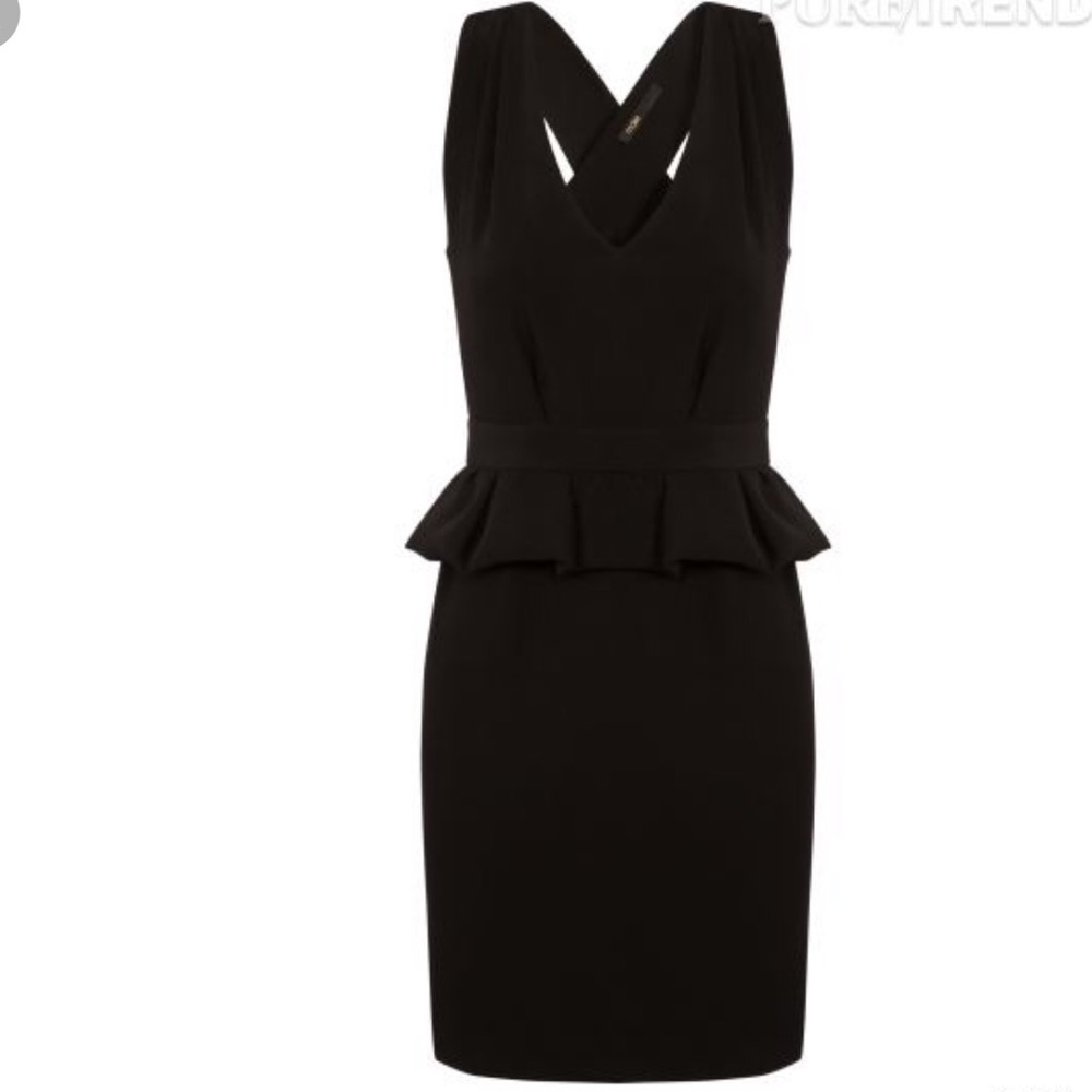Maje Peplum Little Black Dress Robe Structure NWT